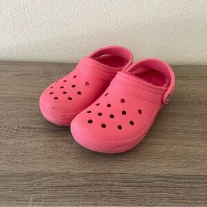 Pink Fleece Crocs